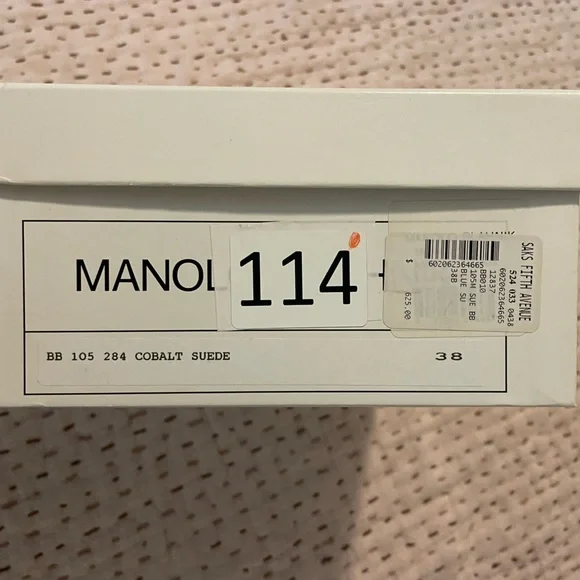 Manolo Blahnik cobalt blue suede BB 105 mm pumps size 38 - Picture 9 of 10